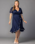 Palermo Lace Faux Wrap Dress - Plus