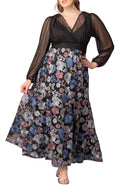 Isabella Embroidered Mesh Gown - Floral Frolic - Plus