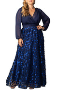 Blossoming Beauty Mesh Evening Gown - Plus