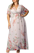 Catalina Border Print Gown - Beige - Plus