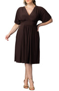 Gia Midi Dress - Chocolate - Plus