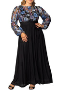 Eternal Embroidered Bodice Evening Gown Floral Frolic - Plus