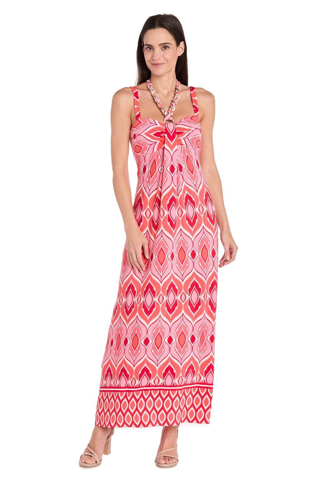 Printed Jersey Maxi Dress with Twist Halter