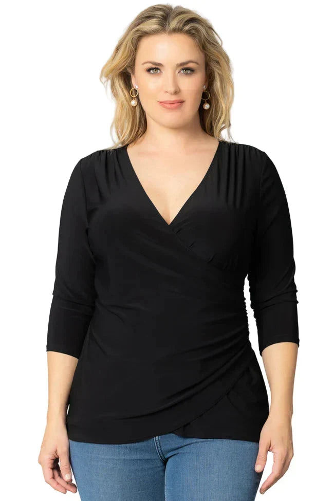 Femme Fatale Faux Wrap Top - Plus