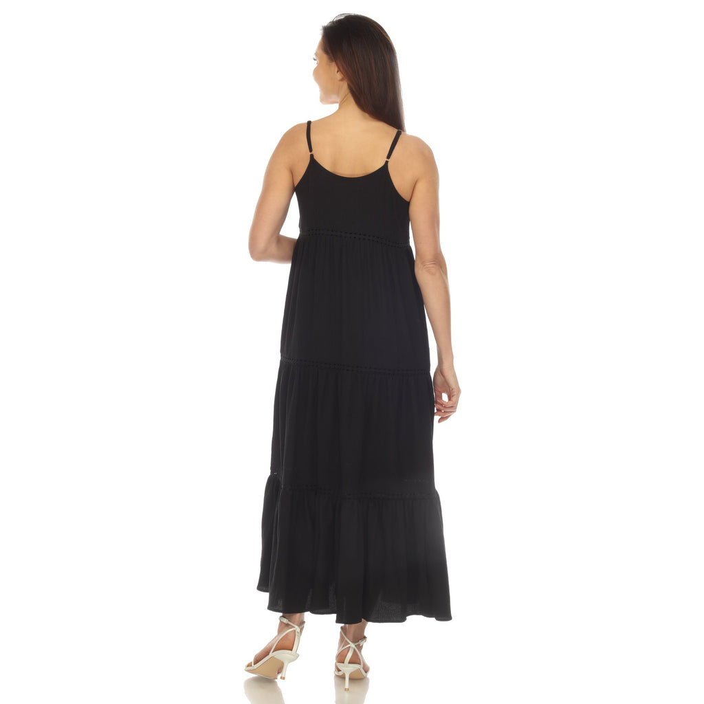 Women's Scoop Neck Tiered Maxi Dress - Plus