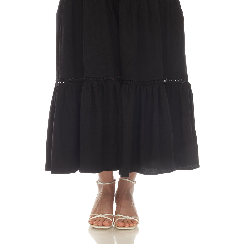 Women's Scoop Neck Tiered Maxi Dress - Plus