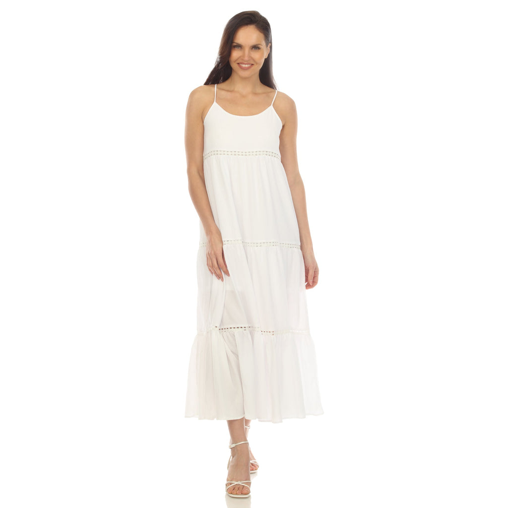 Women's Scoop Neck Tiered Maxi Dress - Plus