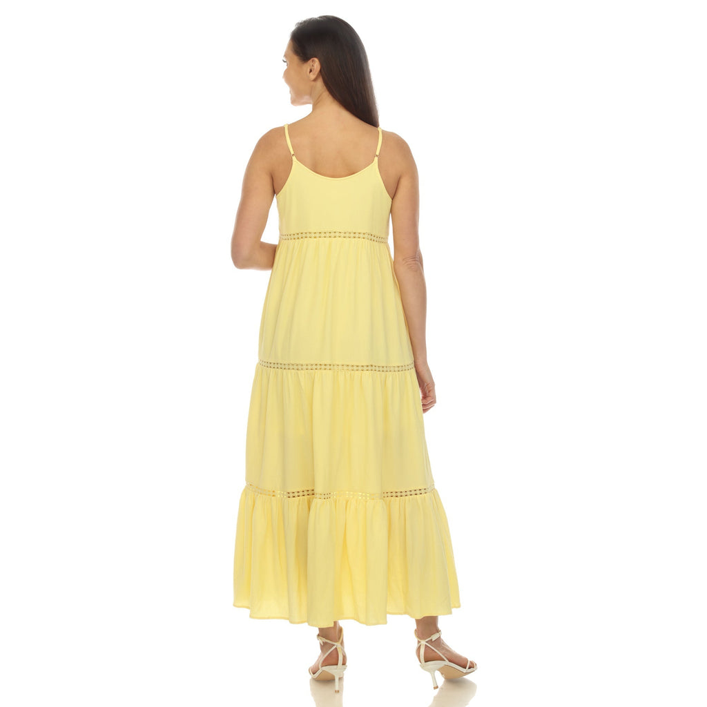 Women's Scoop Neck Tiered Maxi Dress - Plus