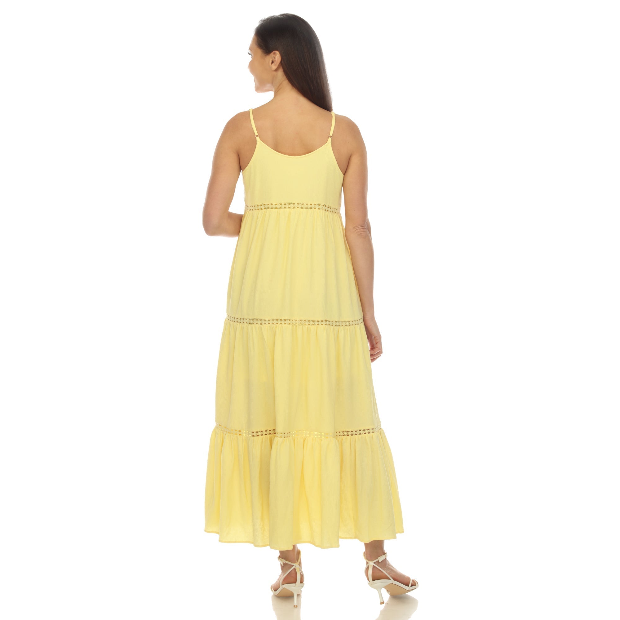 Women's Scoop Neck Tiered Maxi Dress - Plus