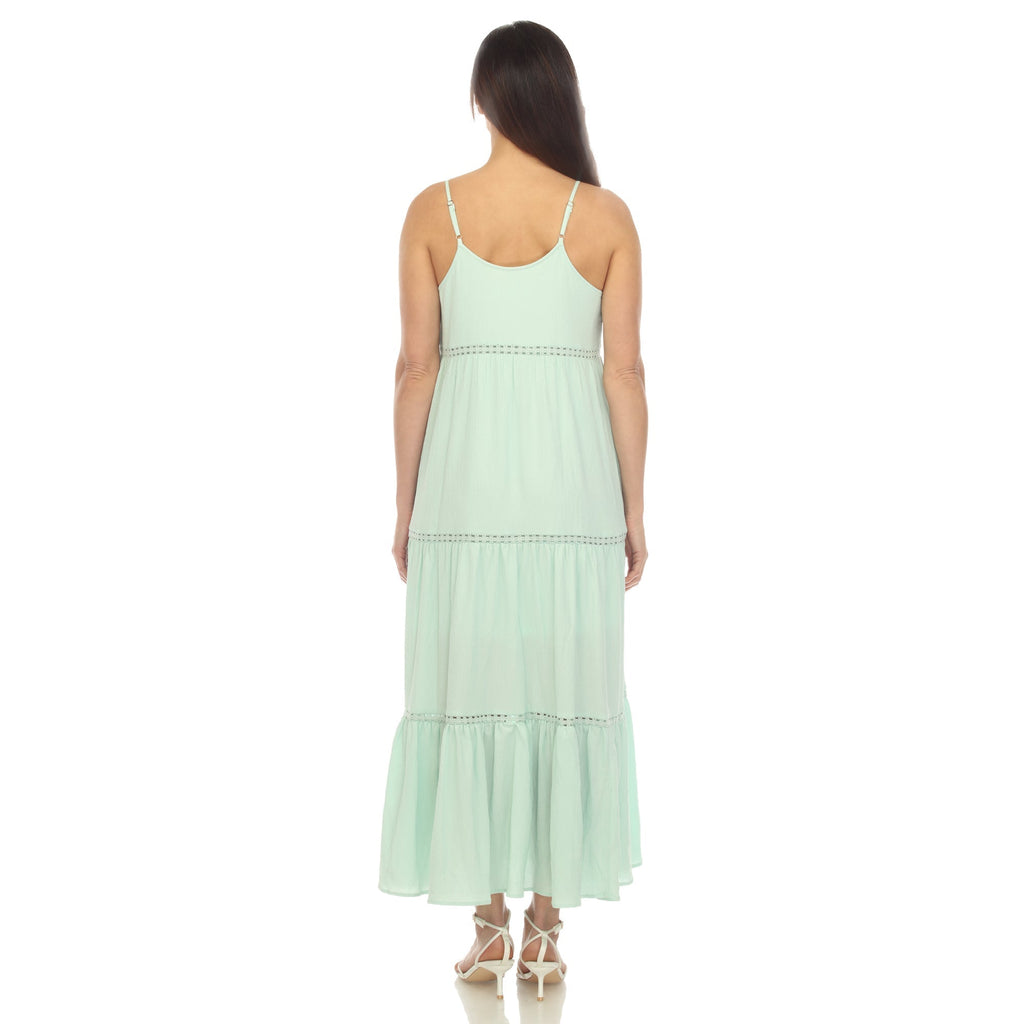 Women's Scoop Neck Tiered Maxi Dress - Plus