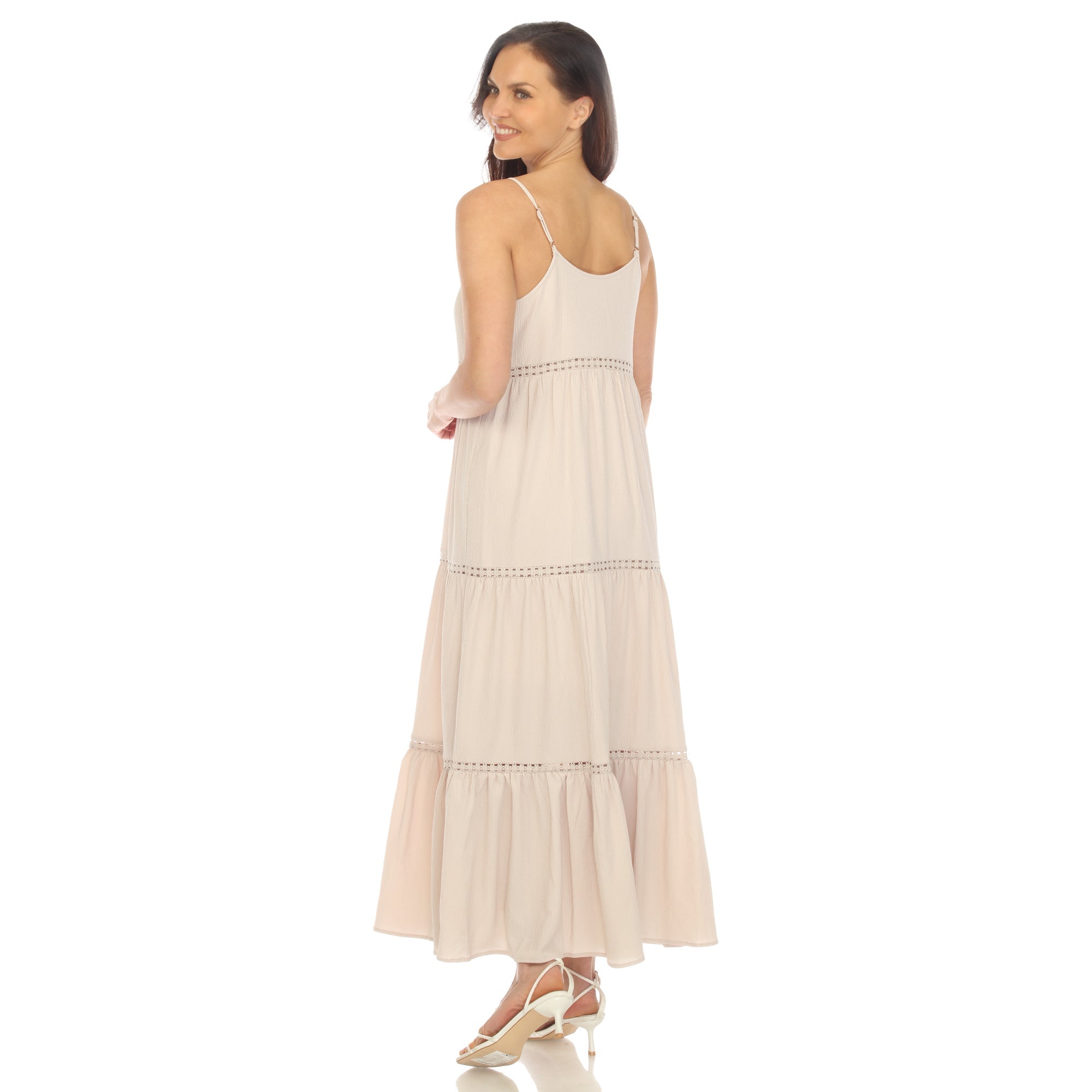 Women's Scoop Neck Tiered Maxi Dress - Plus