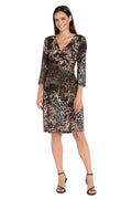 Printed Jersey Faux Wrap Dress