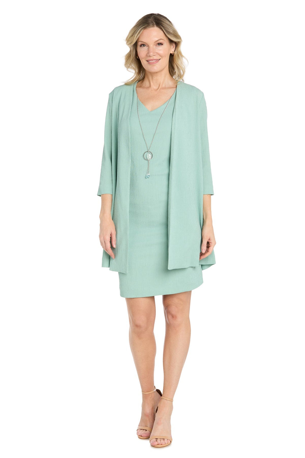 2Pc Jacket Dress with Necklace
