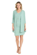 2Pc Jacket Dress with Necklace
