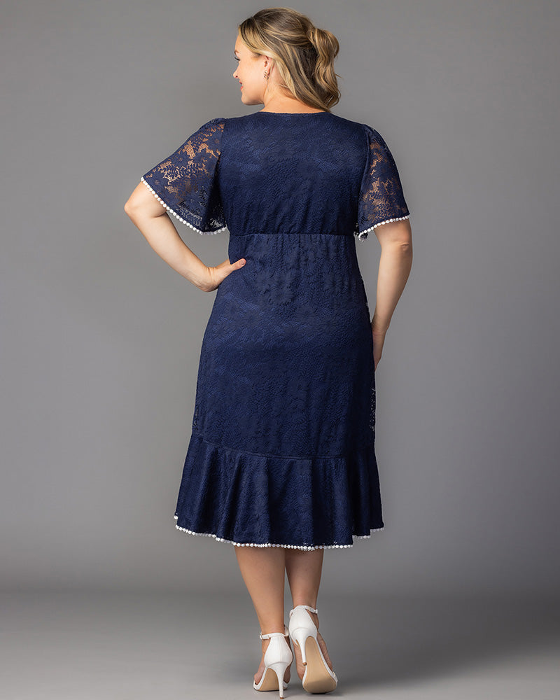 Palermo Lace Faux Wrap Dress - Plus
