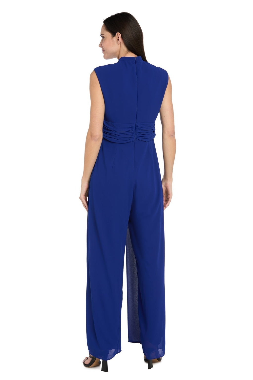Funnel Neck Jumpsuit with Buckle - Royal