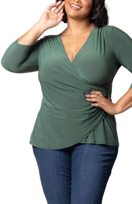Femme Fatale Faux Wrap Top - Plus